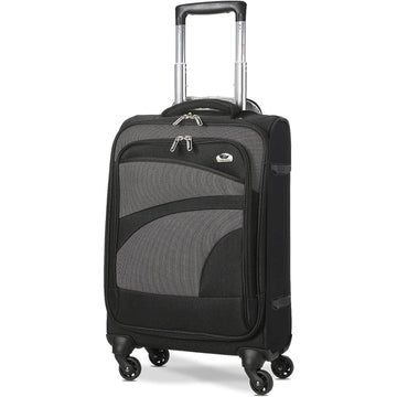 Aerolite Lightweight 55cm 4 Wheel Travel Carry On Hand Cabin Luggage Suitcase Navy Blue Plum Approved for easyJet British Airways Ryanair and More